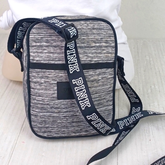 ♥️SOLD♥️PINK VICTORIA'S SECRET Gray & Black Cool Crossbody Utility Bag Like New! - Picture 10 of 12